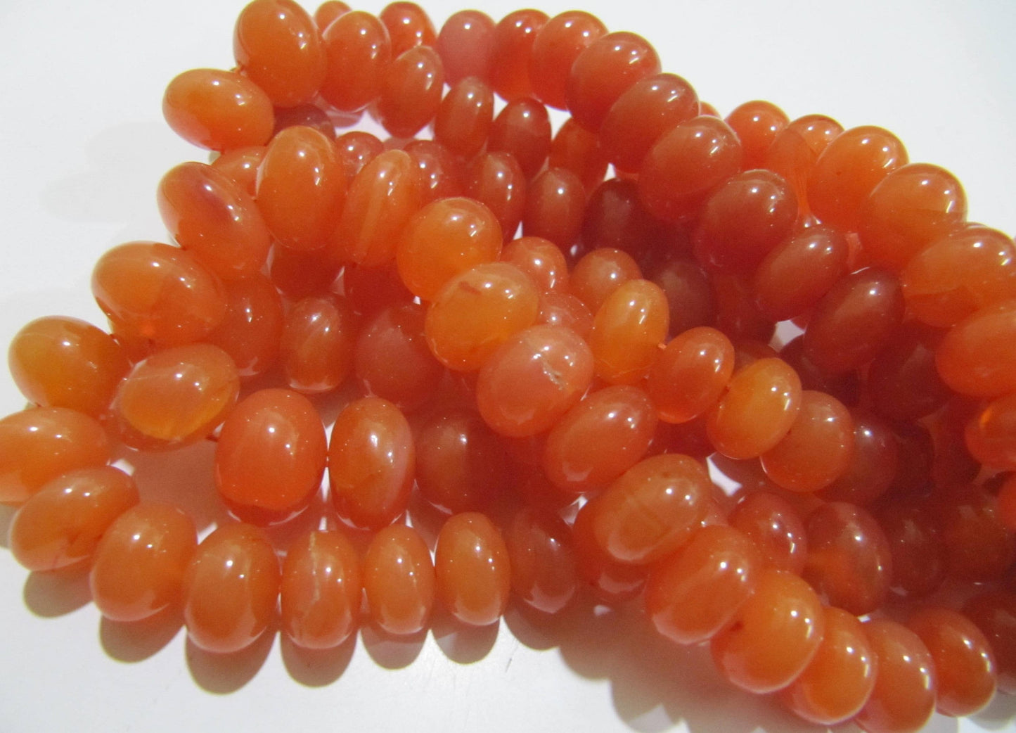Natural Carnelian Rondelle Plain smooth 8 to12 mm Beads Graduated Strand 8 inches long Best Quality Beads Wholesale Prices gemstone beads