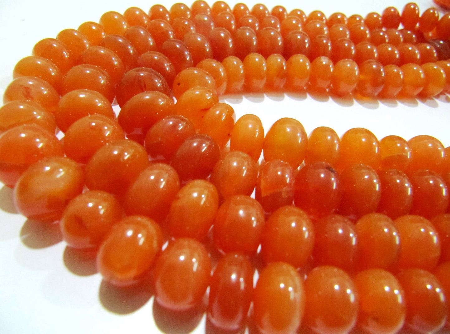 Natural Carnelian Rondelle Plain smooth 8 to12 mm Beads Graduated Strand 8 inches long Best Quality Beads Wholesale Prices gemstone beads