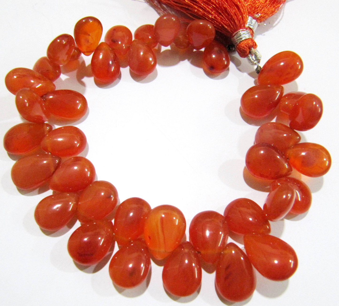 Natural Carnelian Pear Shape Plain smooth 9x12mm to 10x14mm Beads Graduated Strand 8 inches long Best Quality Beads Wholesale Price