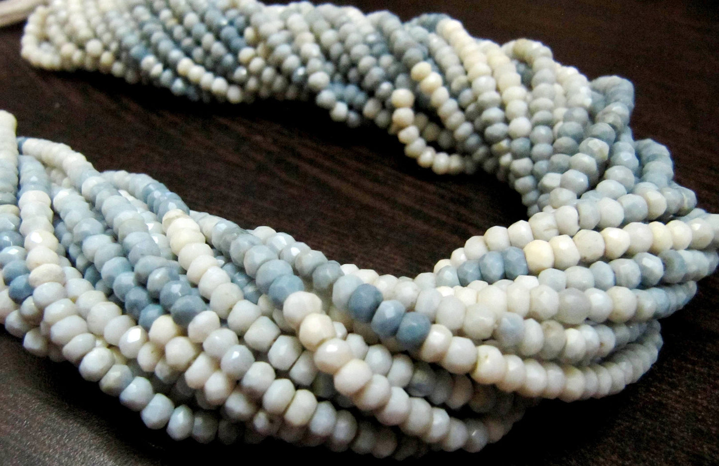Natural Blue Opal Rondelle faceted Beads 2.5 to 4mm Size you choose best Quality Beads Strand 13 inches Long Jewelry making gemstone beads