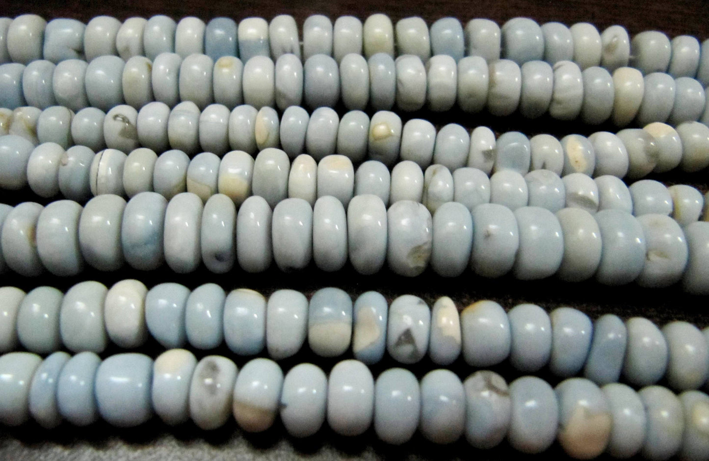 Natural Blue opal Rondelle Plain Smooth Beads 6 to 9mm best Quality Beads Strand 8 inches Long Jewelry making gemstone beads