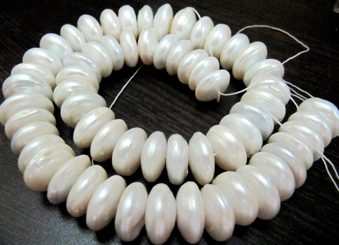 Natural Pearl Tyre shape Rondelle Plain Smooth Beads 15-16mm Strand 8inch long High Quality Beads Wholesale prices jewelry making beads