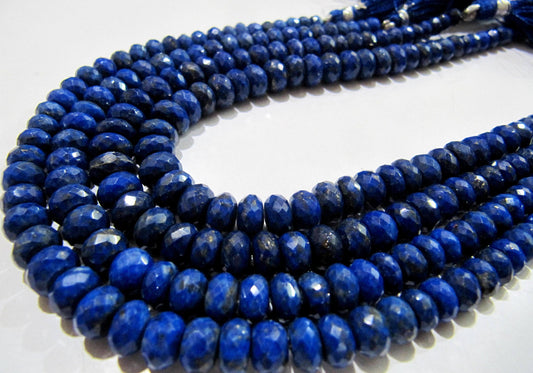 Natural Lapis Lazuli Rondelle Faceted Beads 5 to 8mm Graduated Strand 9inch long High Quality Beads Wholesale prices jewelry making beads