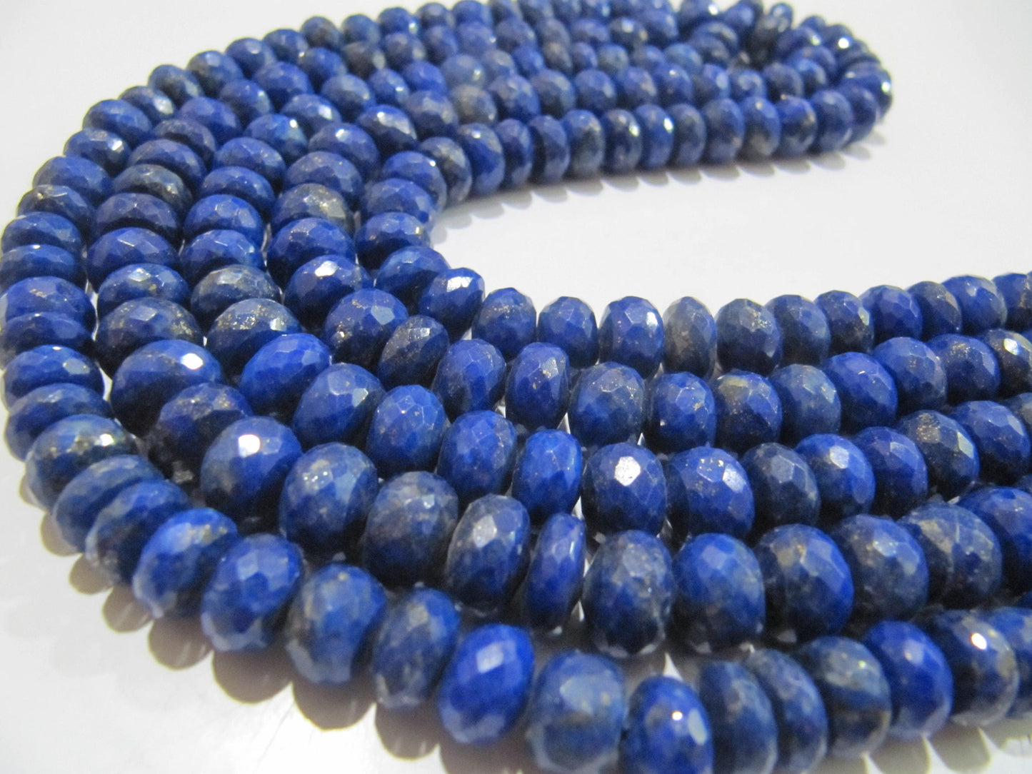 Natural Lapis Lazuli Rondelle Faceted Beads 9-10mm Graduated Strand 8 inch long High Quality Beads Wholesale prices jewelry making beads