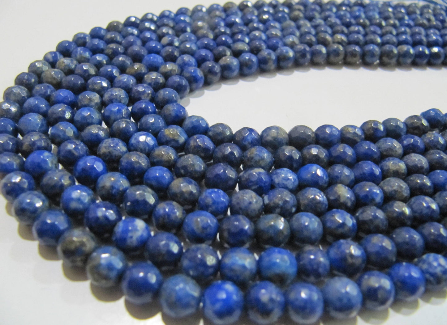 Natural Lapis Lazuli Round Faceted Beads 6 mm Strand 15 inch long High Quality Beads Wholesale prices jewelry making beads
