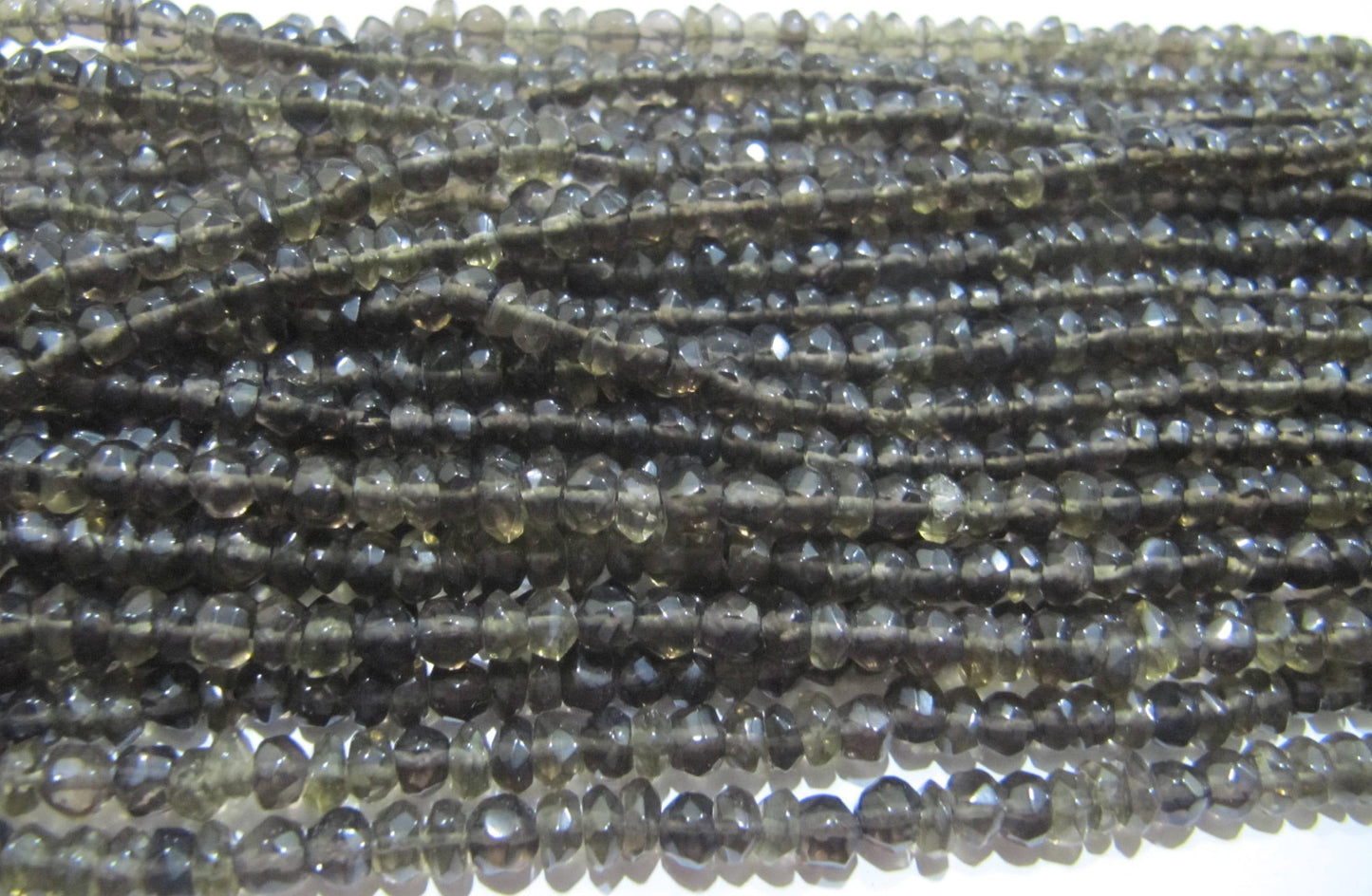 Natural Smoky Quartz Rondelle Faceted Beads 3-4 mm best Quality Beads Strand 13 inches Long Jewelry making gemstone beads
