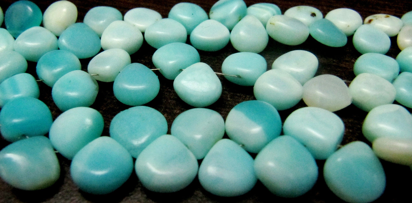 Natural Peruvian Opal Heart Shape Briolette faceted Beads 8-9mm best Quality Beads Strand 9 inches Long Jewelry making gemstone beads