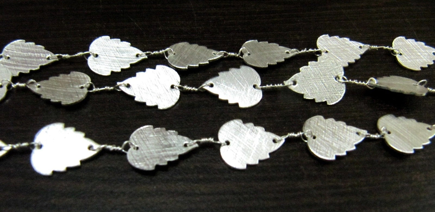 3 Feet Beautiful Metal Finding Rosary Chain,Hammered Leaf Shape Chain 10x13 mm Connector Chain Sold Per Foot High Quality Wholesale Prices