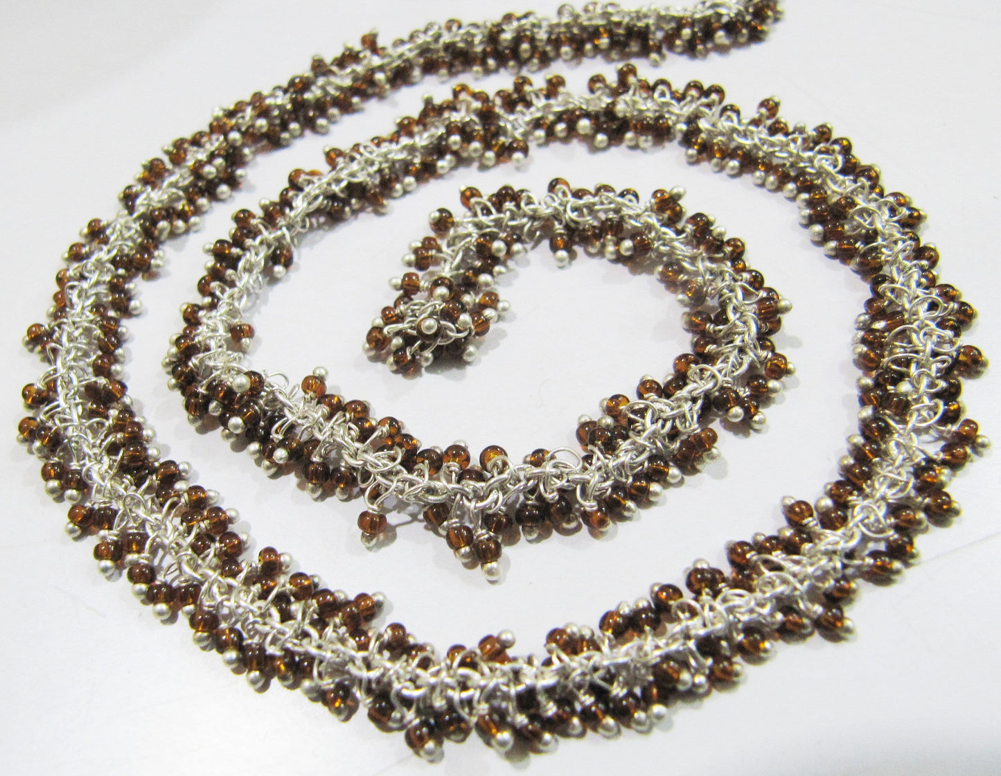 Hessonite Garnet Plain Smooth 2mm Beads chain sold per foot Handmade Wire Wrapped Beaded Gemstone  Dangling  Chain sold per Foot