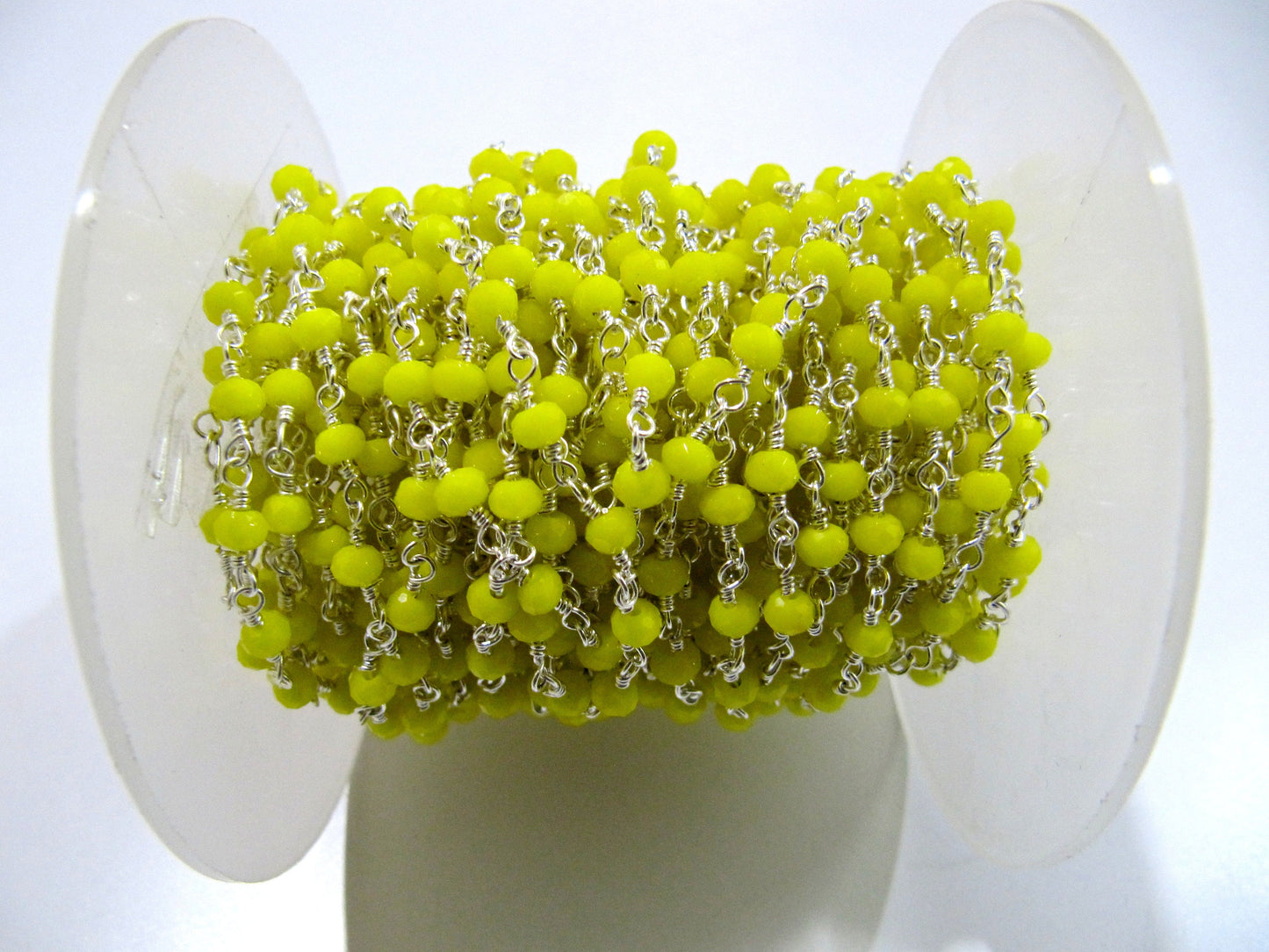 3 Ft-Yellow Chalcedony Chain Rondelle Faceted Beaded  Chain 3mm Size Hydro Quartz Bead Chain Wholesale Prices gemstone chain