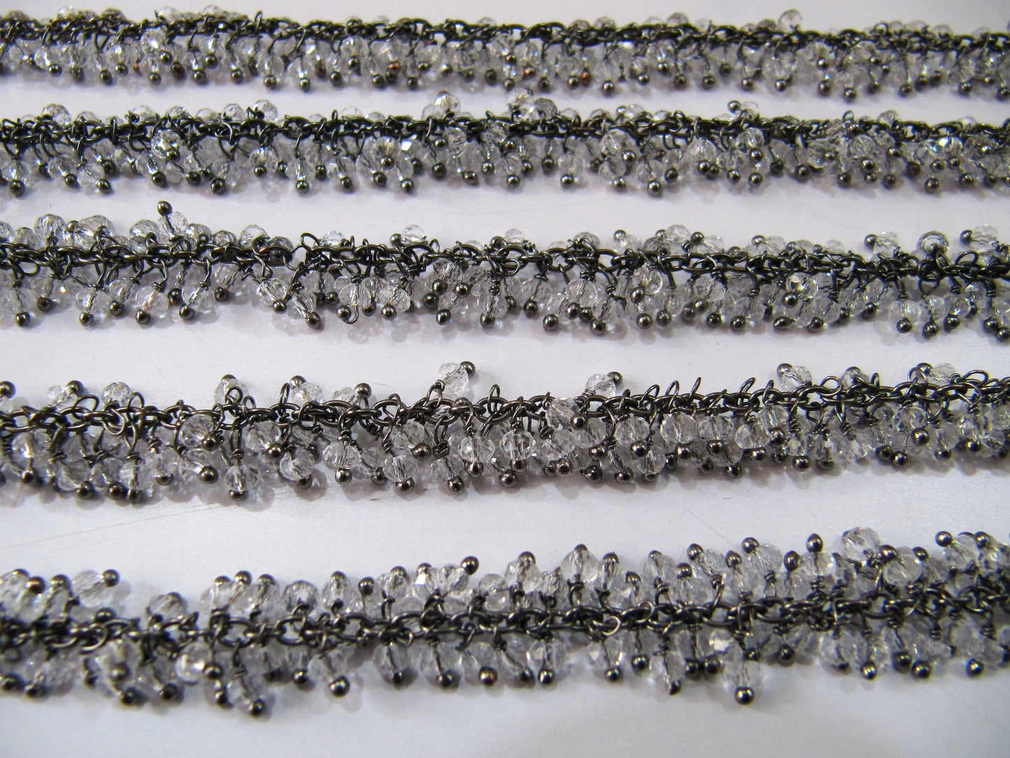 1 Foot Clear Quartz Grape Rondelle Faceted Beaded Hydro Quartz Crystal Quartz Rosary Bead Chain Wholesale Price