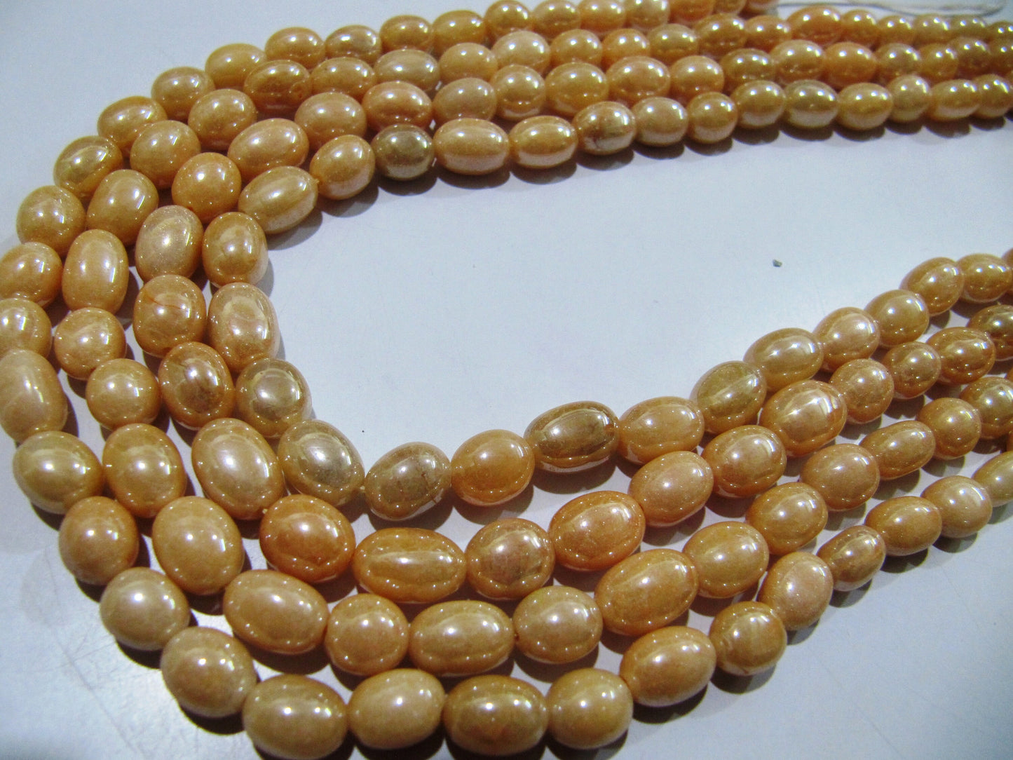 Natural Champagne Color Dyed Quartz Oval Plain Smooth Beads 8 to 10mm sold per Strand 8inch long Wholesale price jewelry making Quartz Bead