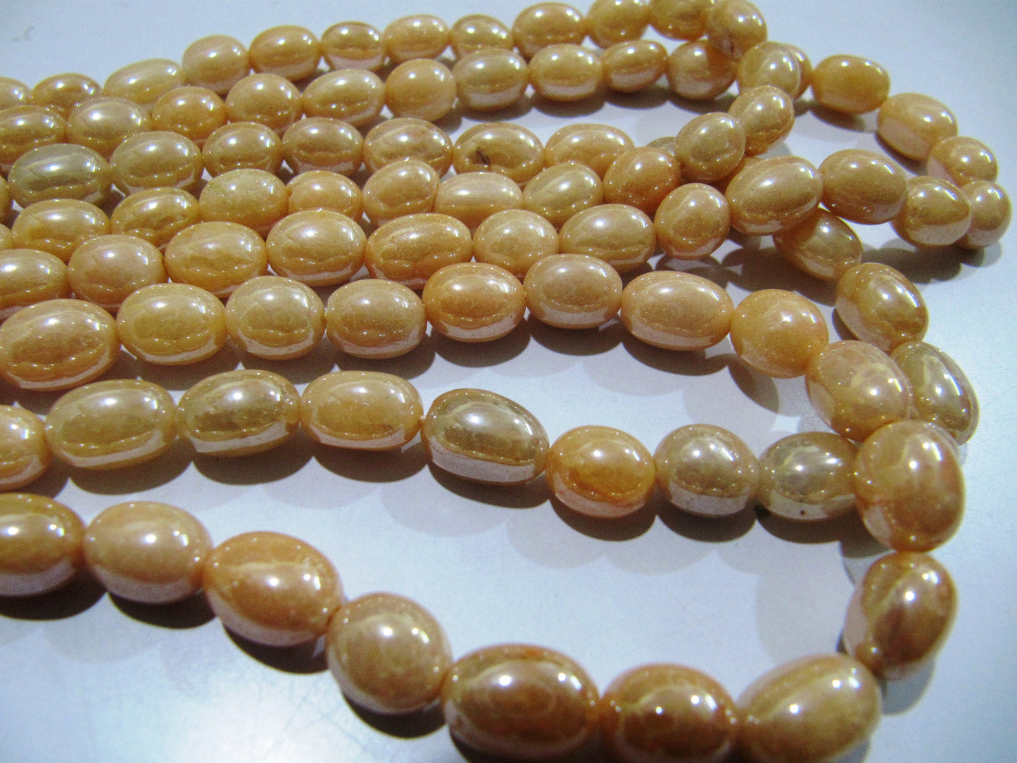 Natural Champagne Color Dyed Quartz Oval Plain Smooth Beads 8 to 10mm sold per Strand 8inch long Wholesale price jewelry making Quartz Bead