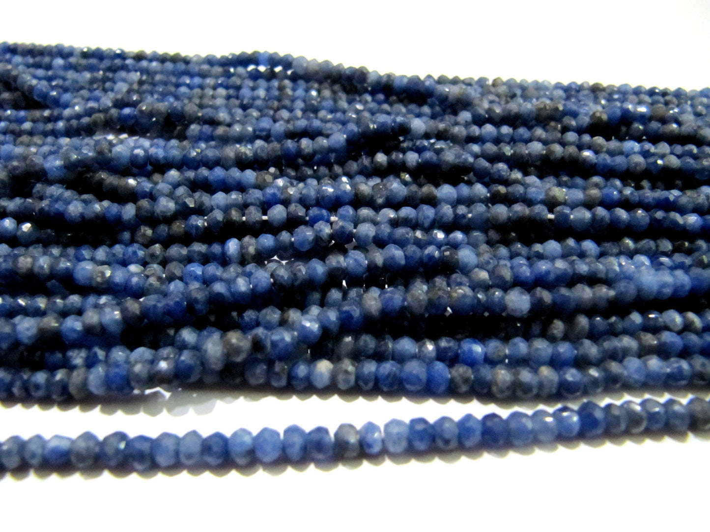 Natural Sodalite Rondelle Faceted 3-4 mm Beads  Strands 13 inch Long Top Quality Wholesale Price Jewelry making Gemstone Beads