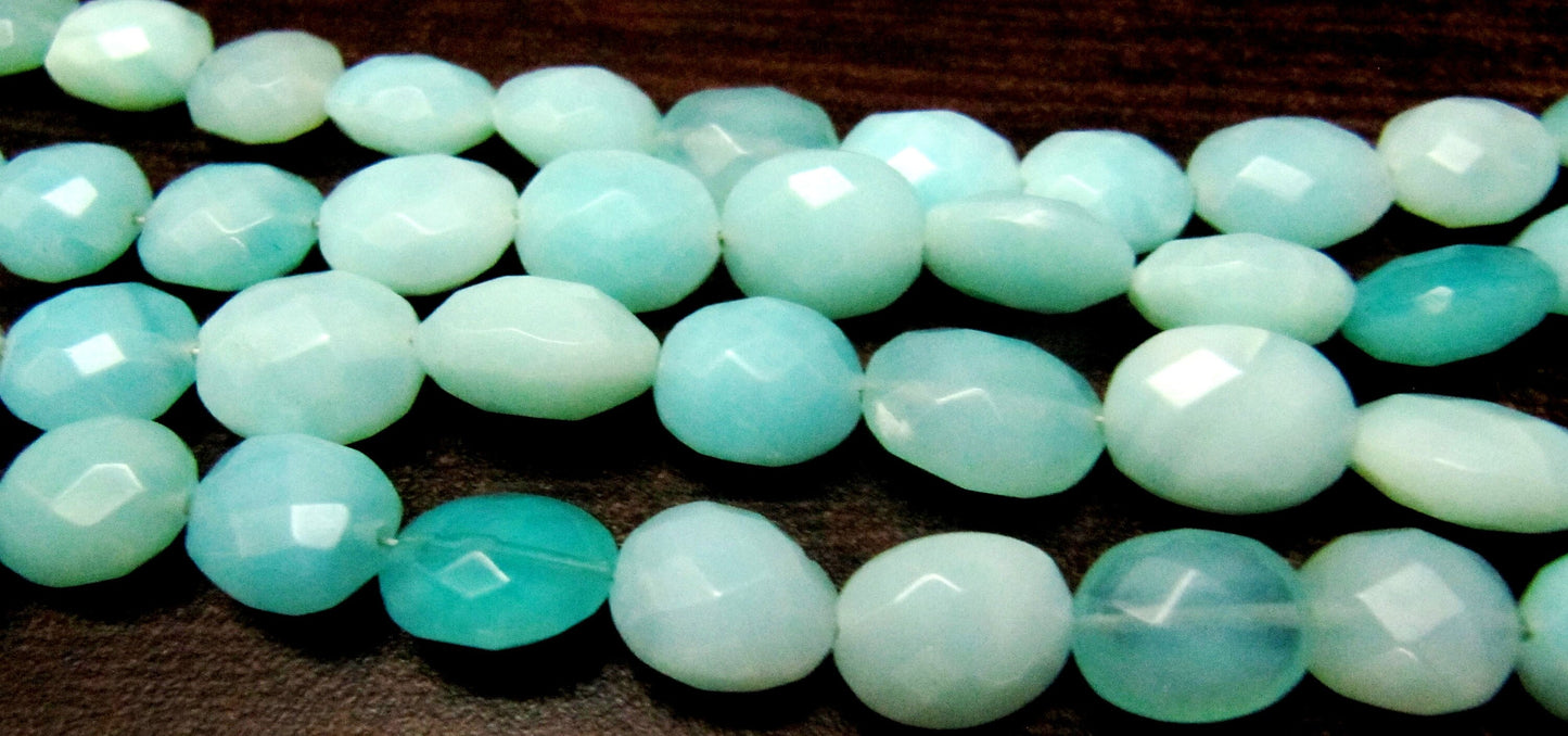 Natural Peruvian Opal oval Briolette faceted Beads 8x10mm best Quality Beads Strand 8 inches Long Jewelry making gemstone beads