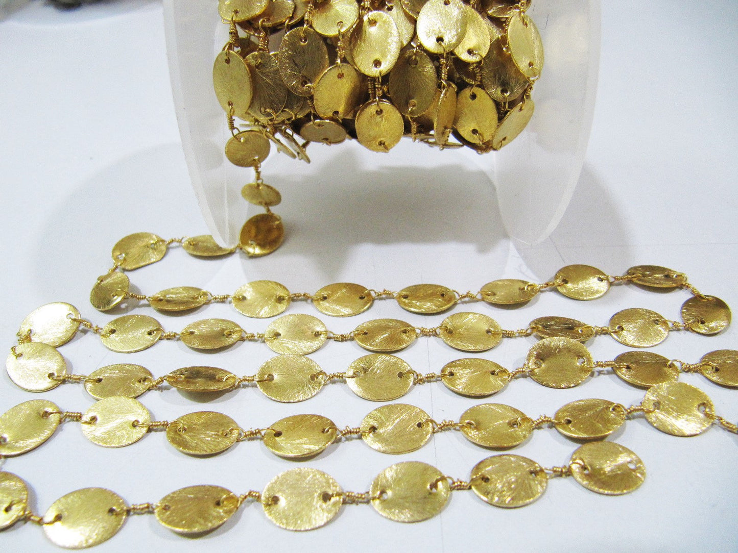3 Feet Beautiful Metal Finding Rosary Chain,Hammered Round coin Shape Chain 10mm Connector Chain Sold Per Foot High Quality Wholesale Prices