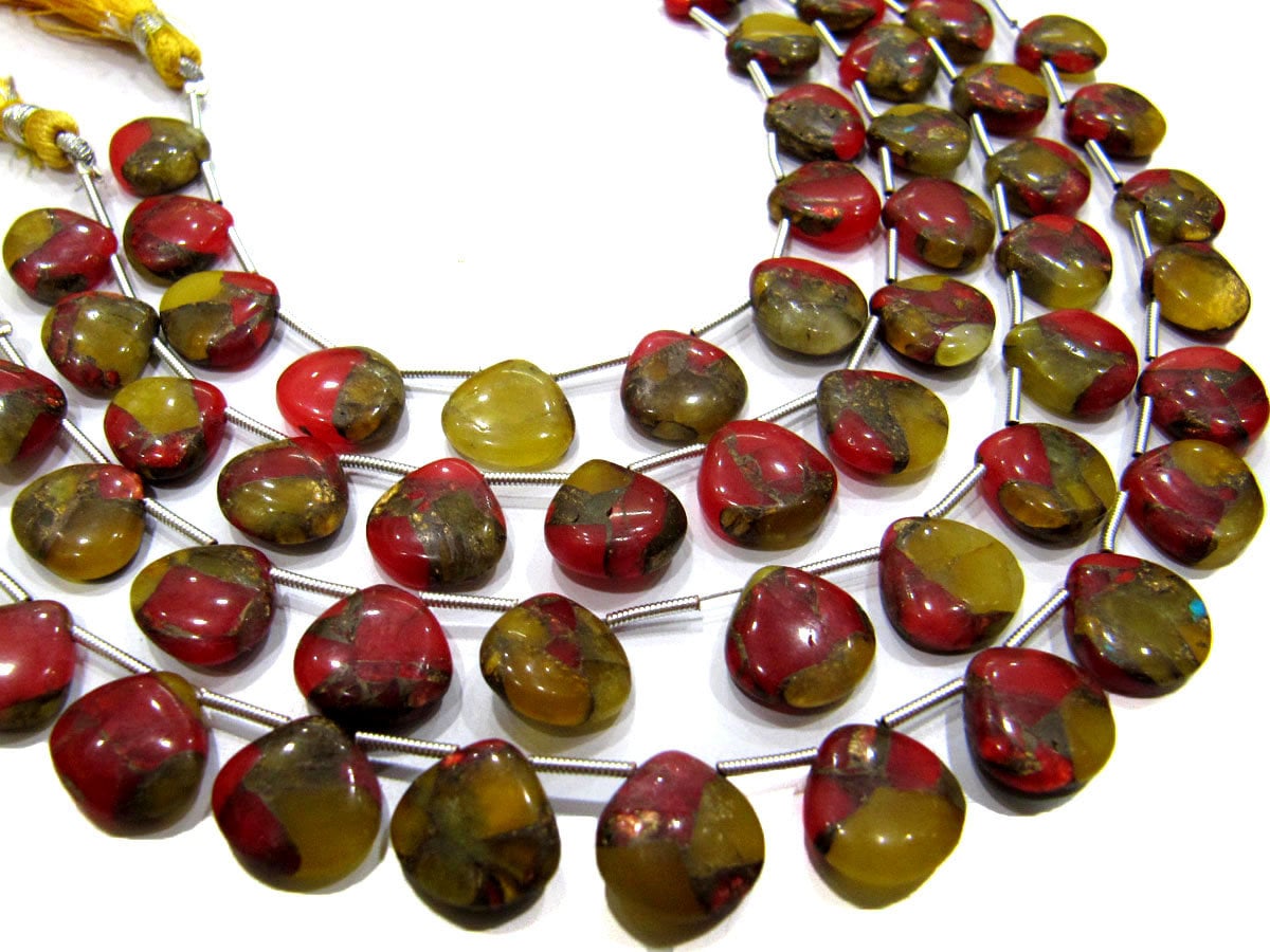 Natural Oyster Turquoise Heart Shape Smooth Plain 12mm Multi Color Copper Turquoise Beads Strand 8 inch Long Sold Per Strand Wholesale Price