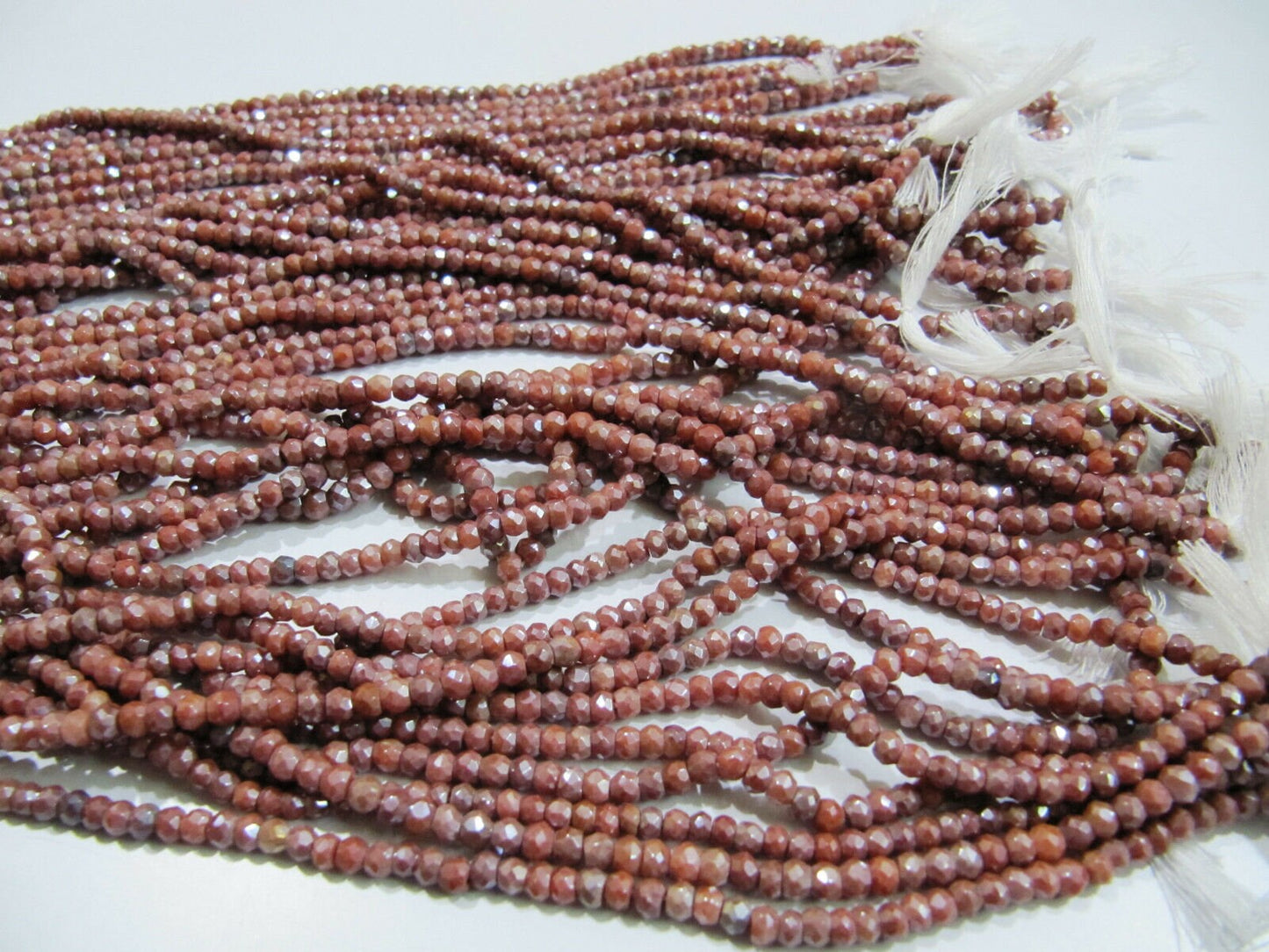 Natural Red Silverite beads 3-4mm Beads Strand 13.5 inch long Gemstone Top Quality Beads Sold per strand