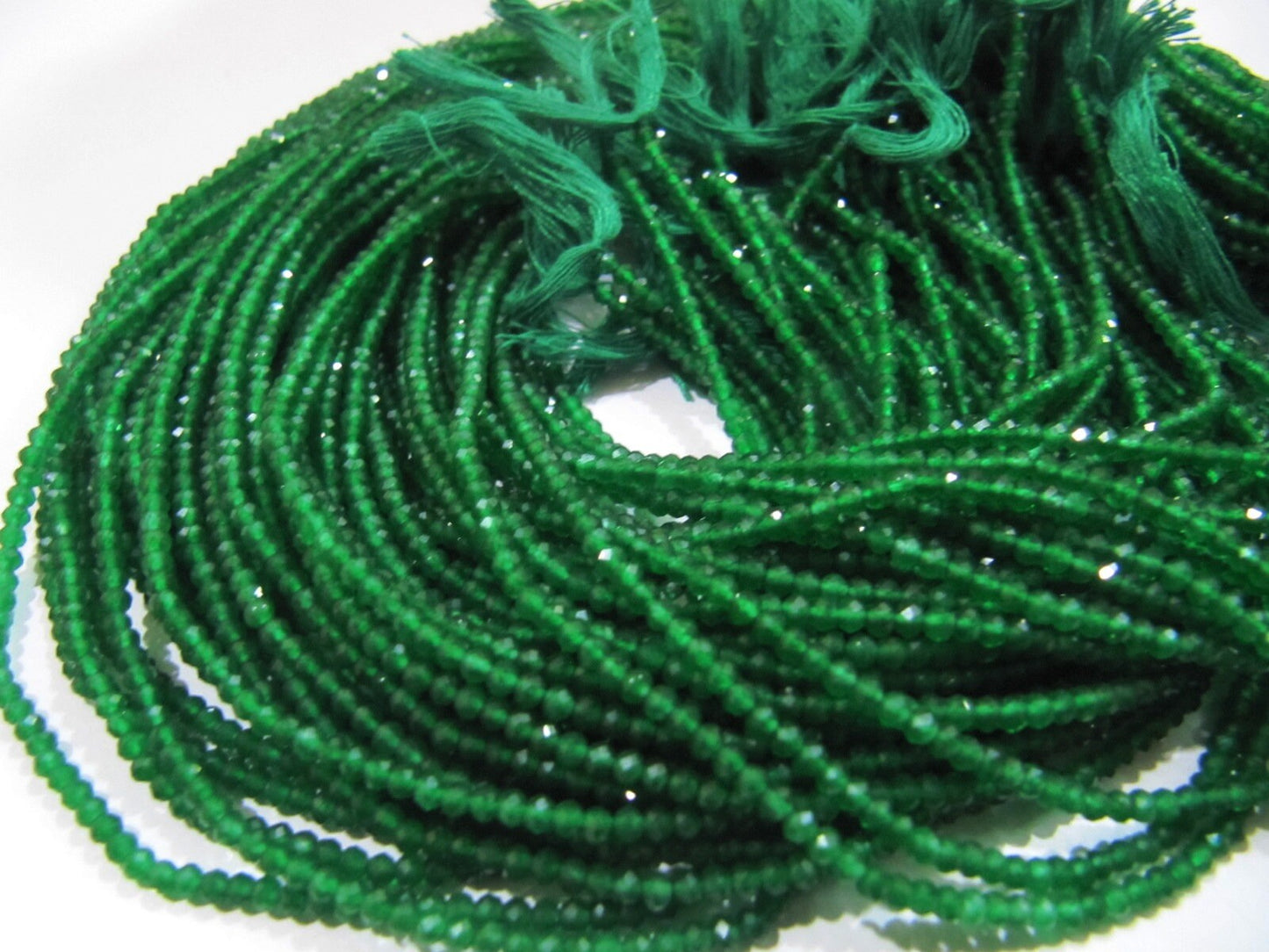 Natural Green Onxy beads Size 2-2.5mm Strand 13 inch long Micro Faceted Genuine Gemstone Rondelle Beads Sold Per Strand Jewelry Making Beads