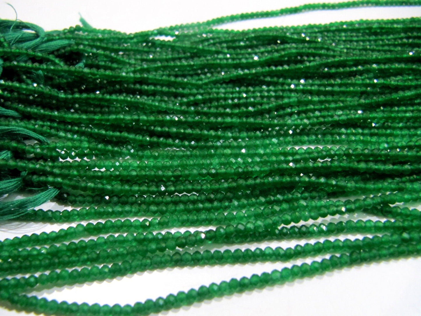 Natural Green Onxy beads Size 2-2.5mm Strand 13 inch long Micro Faceted Genuine Gemstone Rondelle Beads Sold Per Strand Jewelry Making Beads