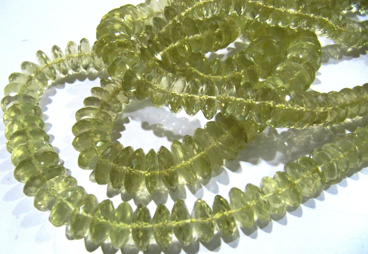 Natural Lemon Quartz Faceted Gemstone Beads German Cut Rondelle Shape Beads 6-11 mm Strand 8 inches long Graduated Beads Wholesale Prices