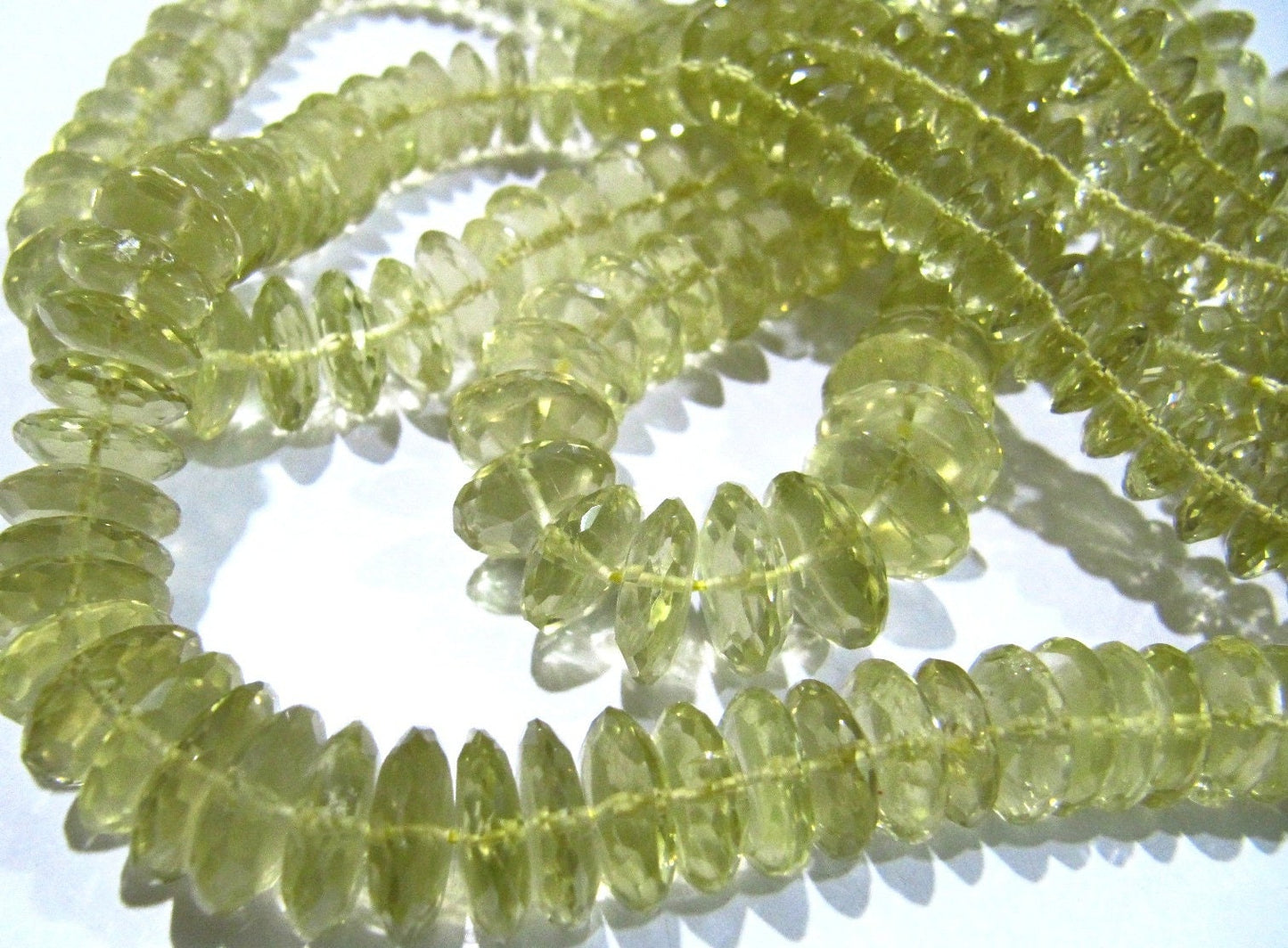 Natural Lemon Quartz Faceted Gemstone Beads German Cut Rondelle Shape Beads 6-11 mm Strand 8 inches long Graduated Beads Wholesale Prices