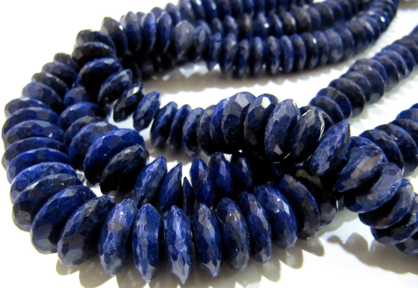Natural Lapis Lazuli German Cut Rondelle Faceted Beads 9 to 12 mm Strand 8 inches Long  Best Quality Graduated Beads Wholesale Price