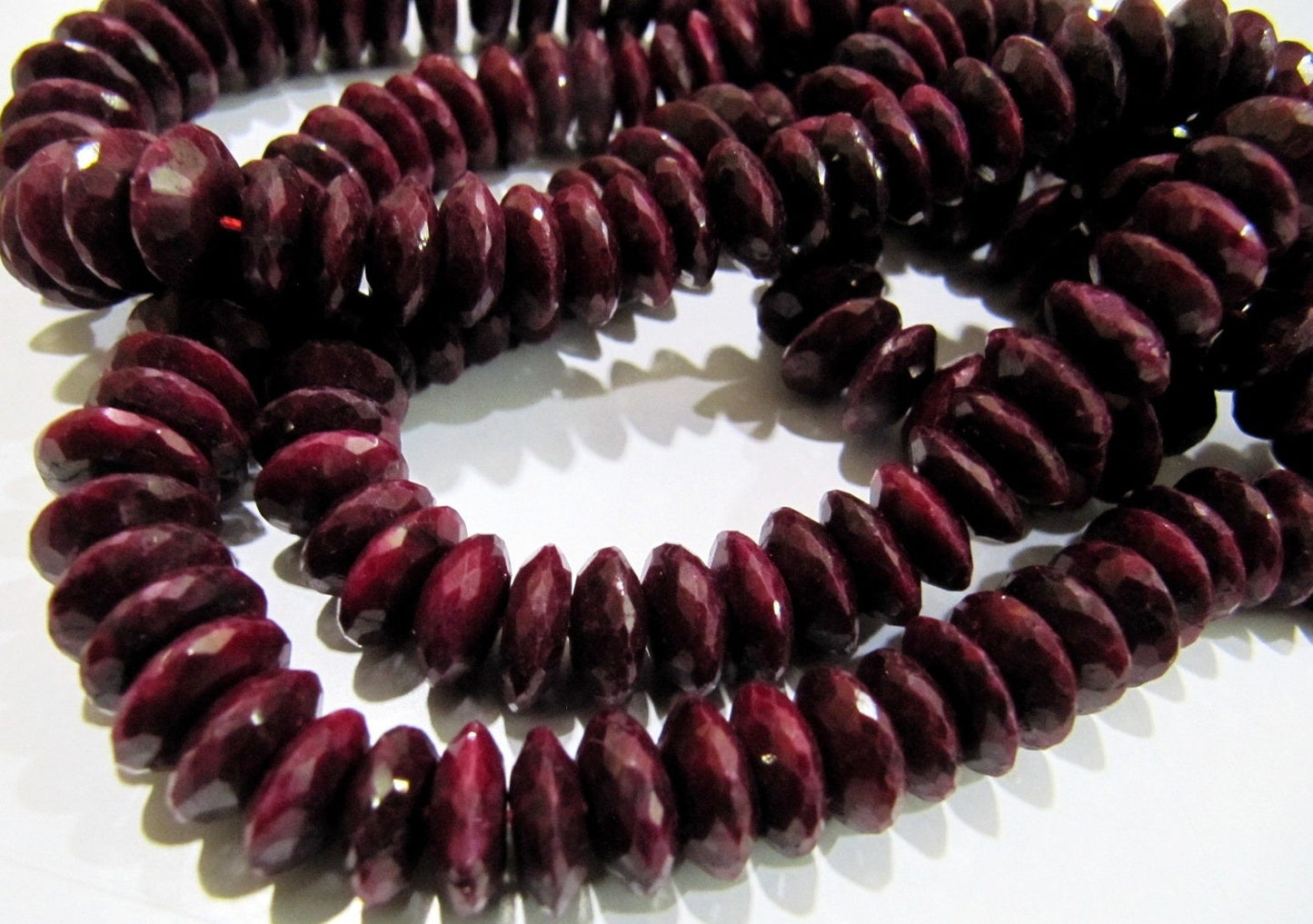 Natural Ruby Faceted Gemstone Beads German Cut Rondelle Shape Beads 9-12 mm Strand 8 inch Graduated Beads- Precious Beads Wholesale Price