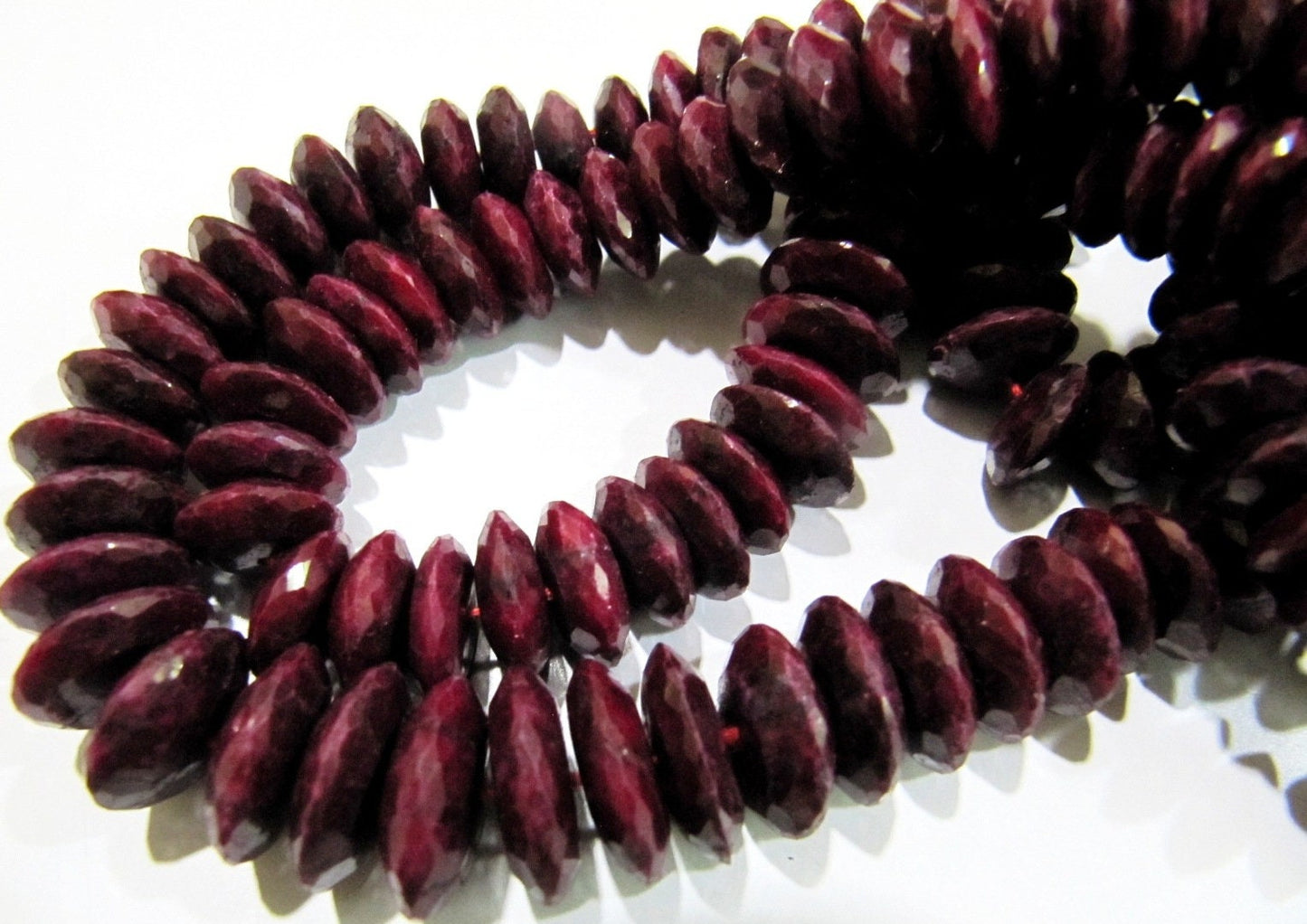 Natural Ruby Faceted Gemstone Beads German Cut Rondelle Shape Beads 9-12 mm Strand 8 inch Graduated Beads- Precious Beads Wholesale Price