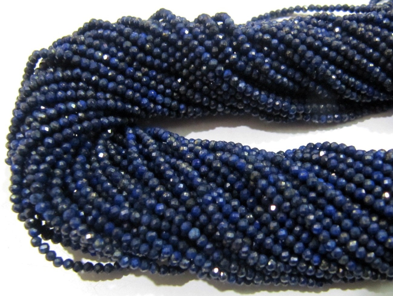 Natural Lapis Lazuli Israel Cut Rondelle Faceted 2-2.5mm Beads Genuine Lapis Lazuli Gemstone Beads sold per strand 13 inches long