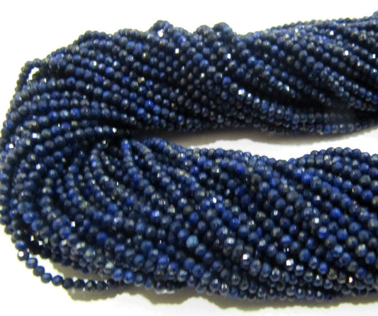 Natural Lapis Lazuli Israel Cut Rondelle Faceted 2-2.5mm Beads Genuine Lapis Lazuli Gemstone Beads sold per strand 13 inches long