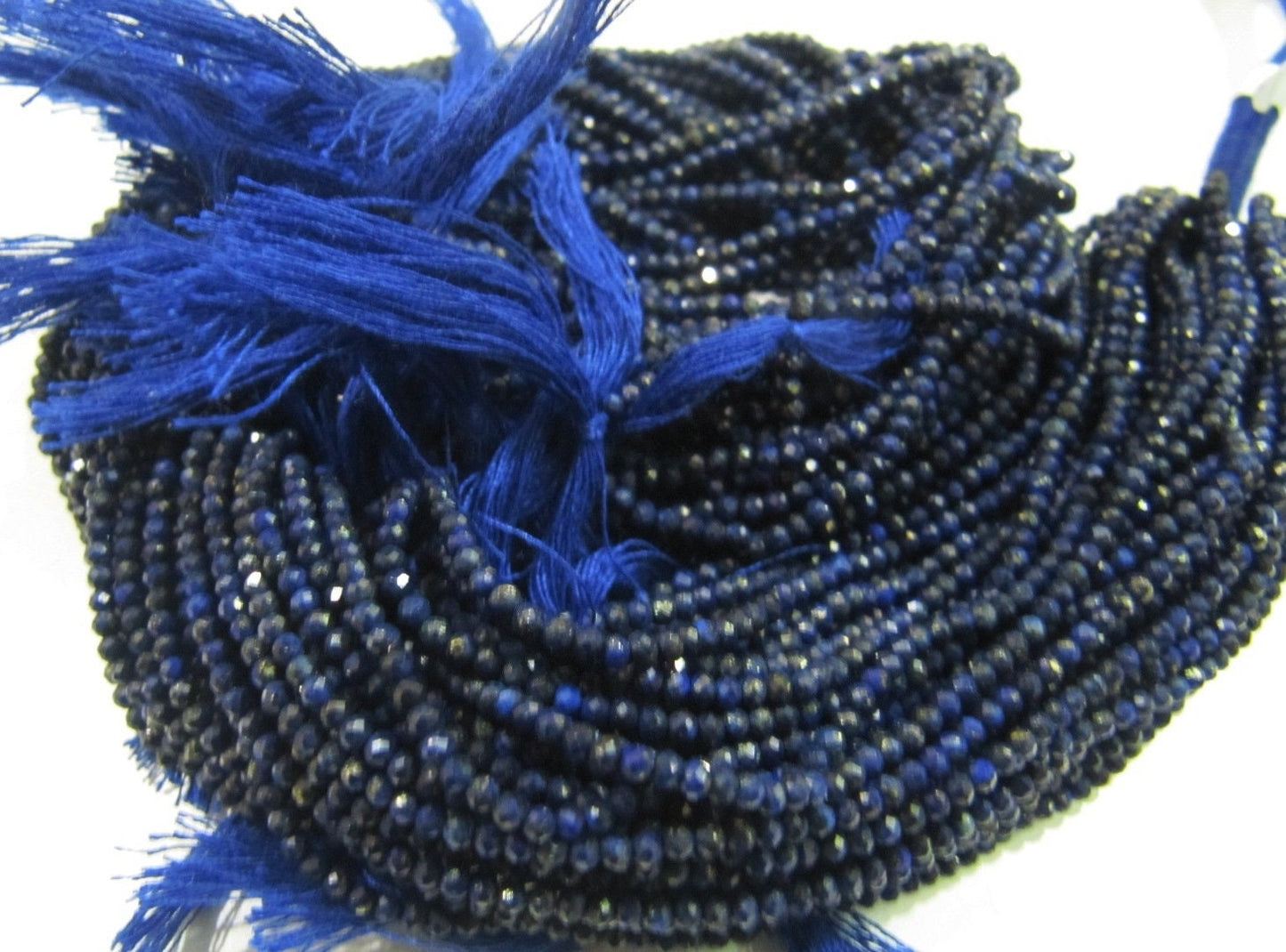 Natural Lapis Lazuli Israel Cut Rondelle Faceted 2-2.5mm Beads Genuine Lapis Lazuli Gemstone Beads sold per strand 13 inches long