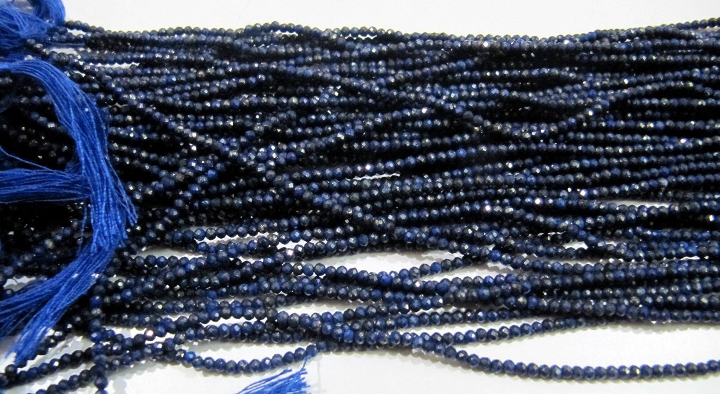 Natural Lapis Lazuli Israel Cut Rondelle Faceted 2-2.5mm Beads Genuine Lapis Lazuli Gemstone Beads sold per strand 13 inches long