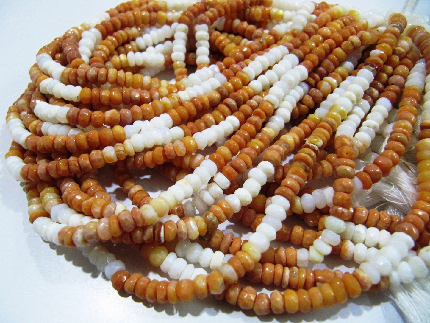 Natural Fire Opal 4-5mm Beads Rondelle Faceted Fire Opal Gemstone Beads Strand 13 inches Semi Precious Beads Sold in Wholesale Price