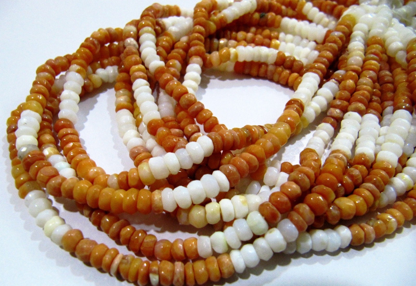 Natural Fire Opal 4-5mm Beads Rondelle Faceted Fire Opal Gemstone Beads Strand 13 inches Semi Precious Beads Sold in Wholesale Price