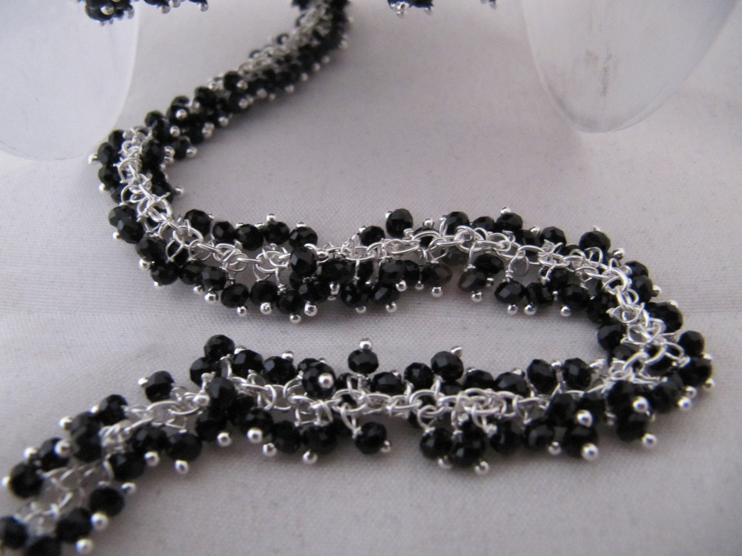 Natural Black Spinel Rondelle Faceted Cluster Rosary Chain Size 2mm Wire Wrap Grape Beaded Handmade Chain Wholesale Price