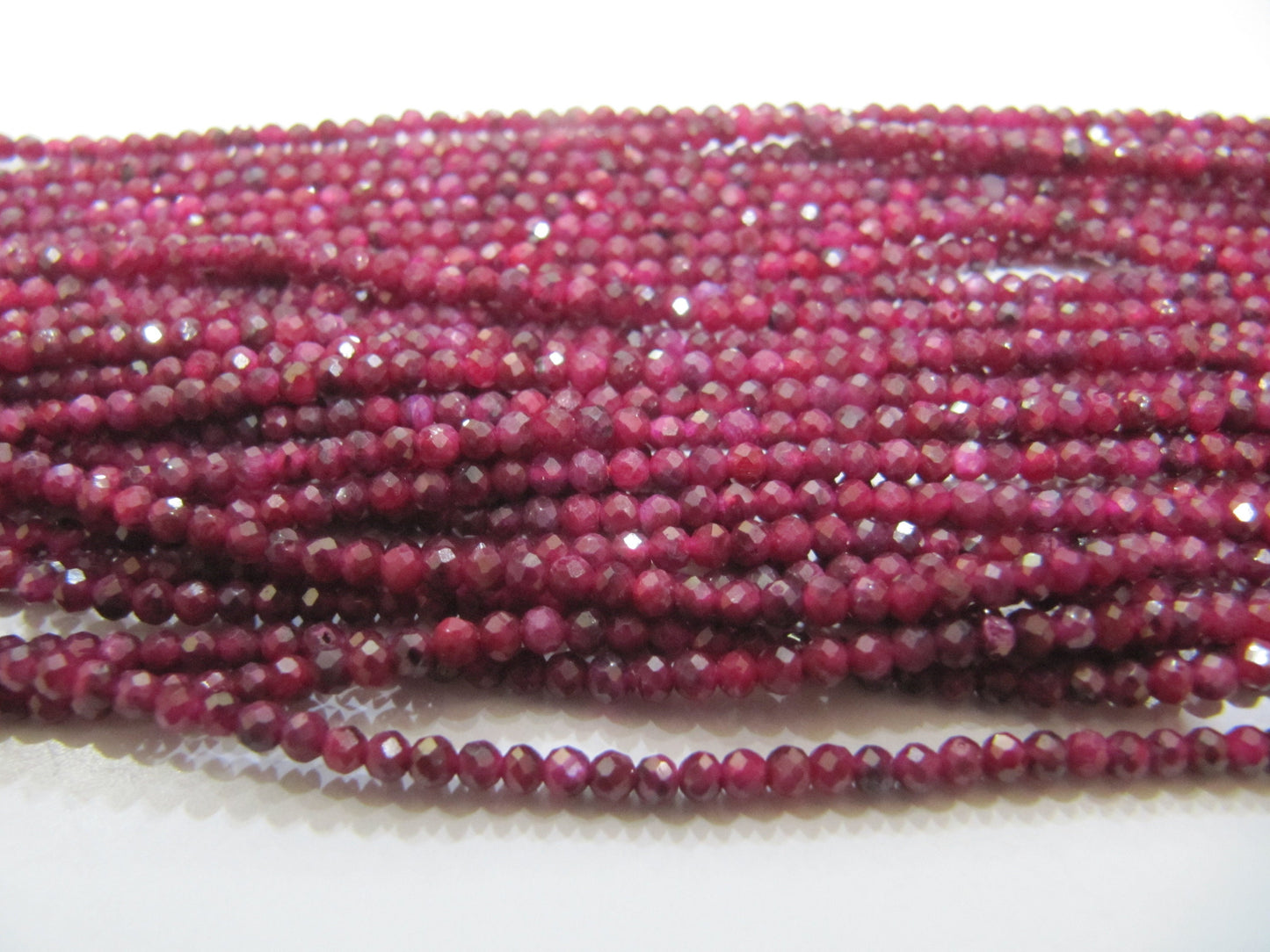 Natural Ruby Corundum Rondelle 2.5 mm Micro Faceted Beads  Genuine Ruby Sold per strand 13 inches long Top Quality