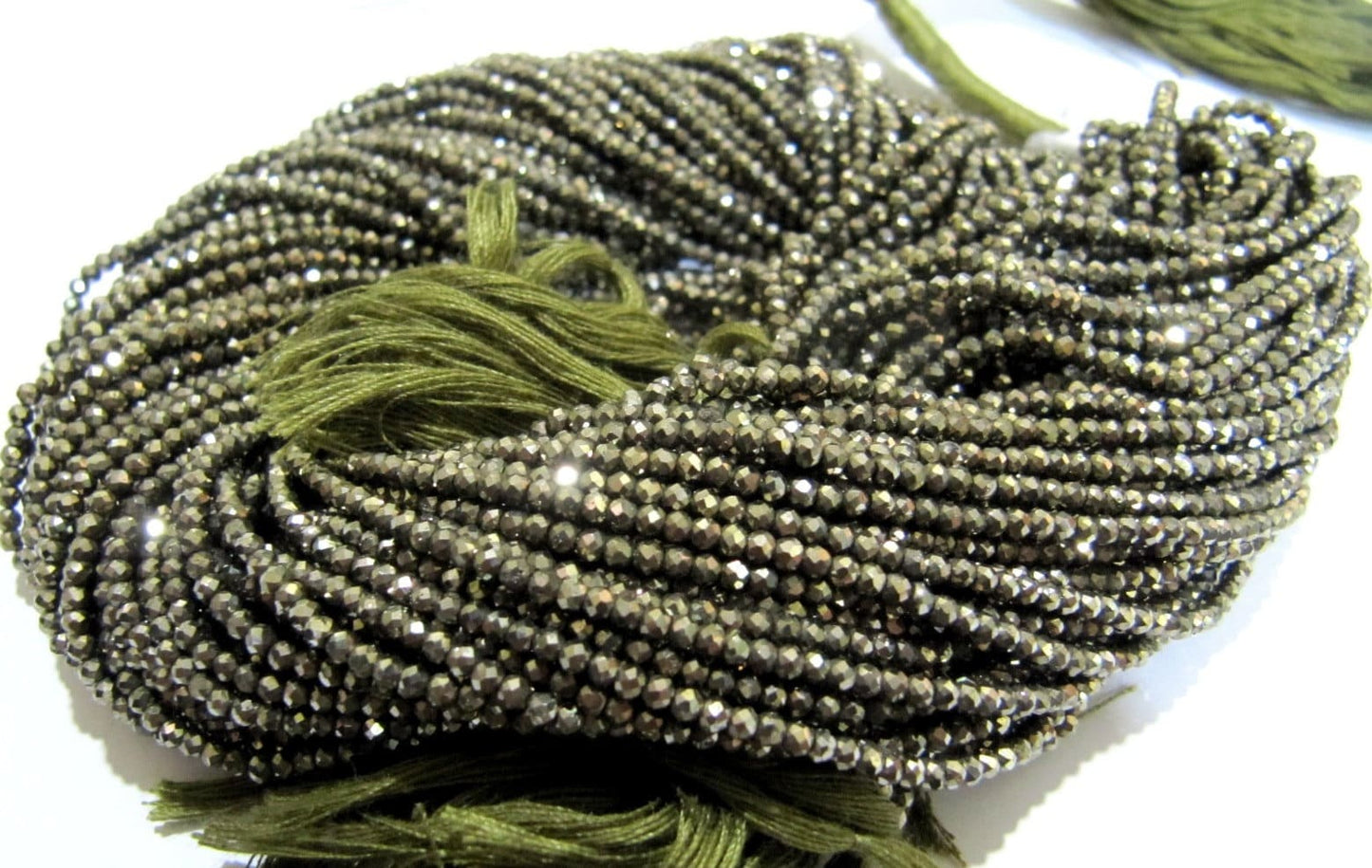 Natural Pyrite Rondelle Faceted Beads 2mm Genuine Pyrite Tiny Beads Strand 13 inch long Best Quality Wholesale Price Jewelry making beads