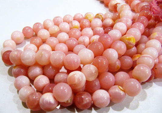 Natural Peruvian Pink Opal Round ball Shape  8 to 9mm beads sold per strand 8 inches Semi Precious Gemstone Wholesale Price Sold per strand