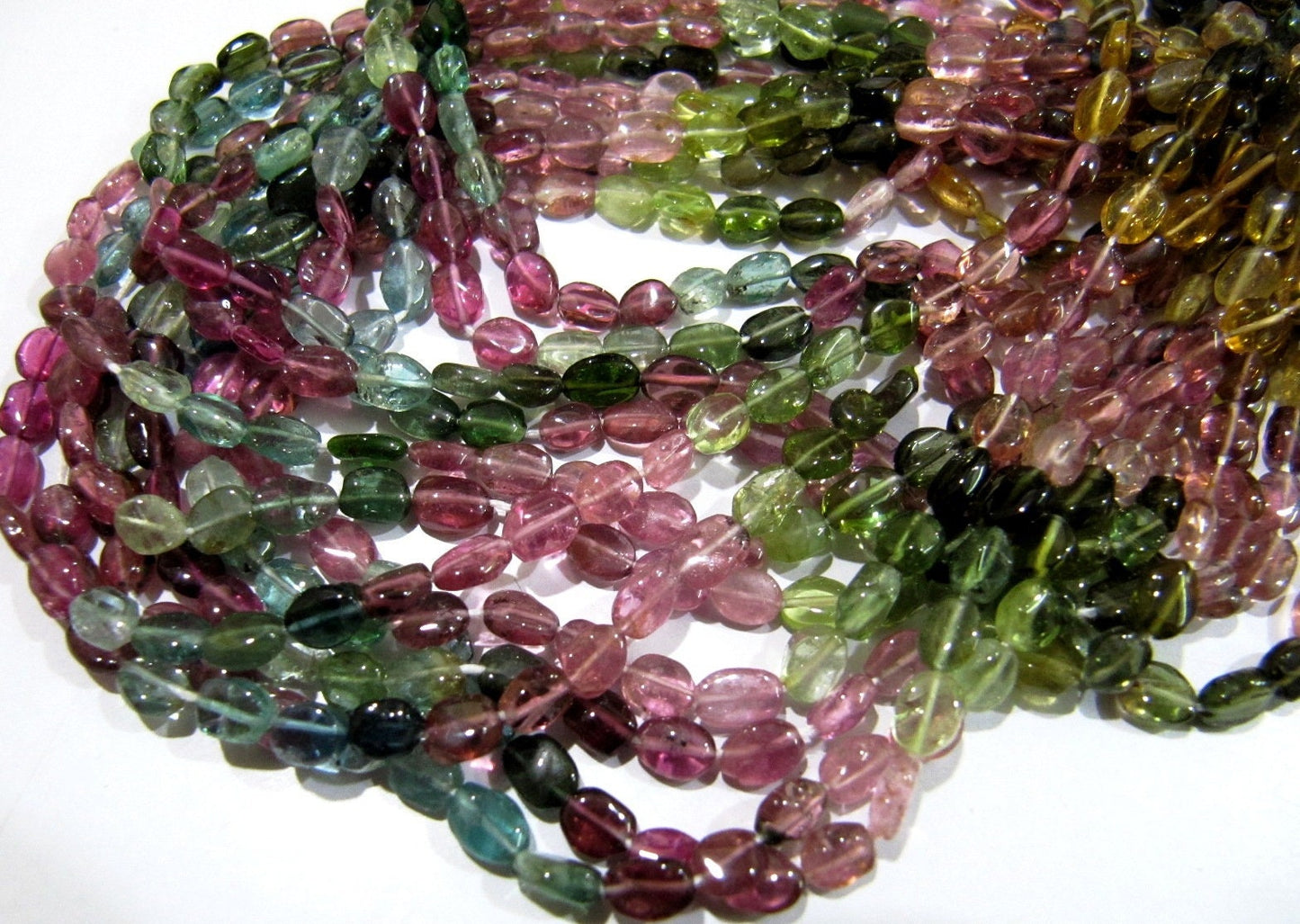 Natural Multi Tourmaline Beads Oval Smooth Beads 5x7 mm Sold per Strand of 13 Inches Long Watermelon Tourmaline Beads Wholesale Price