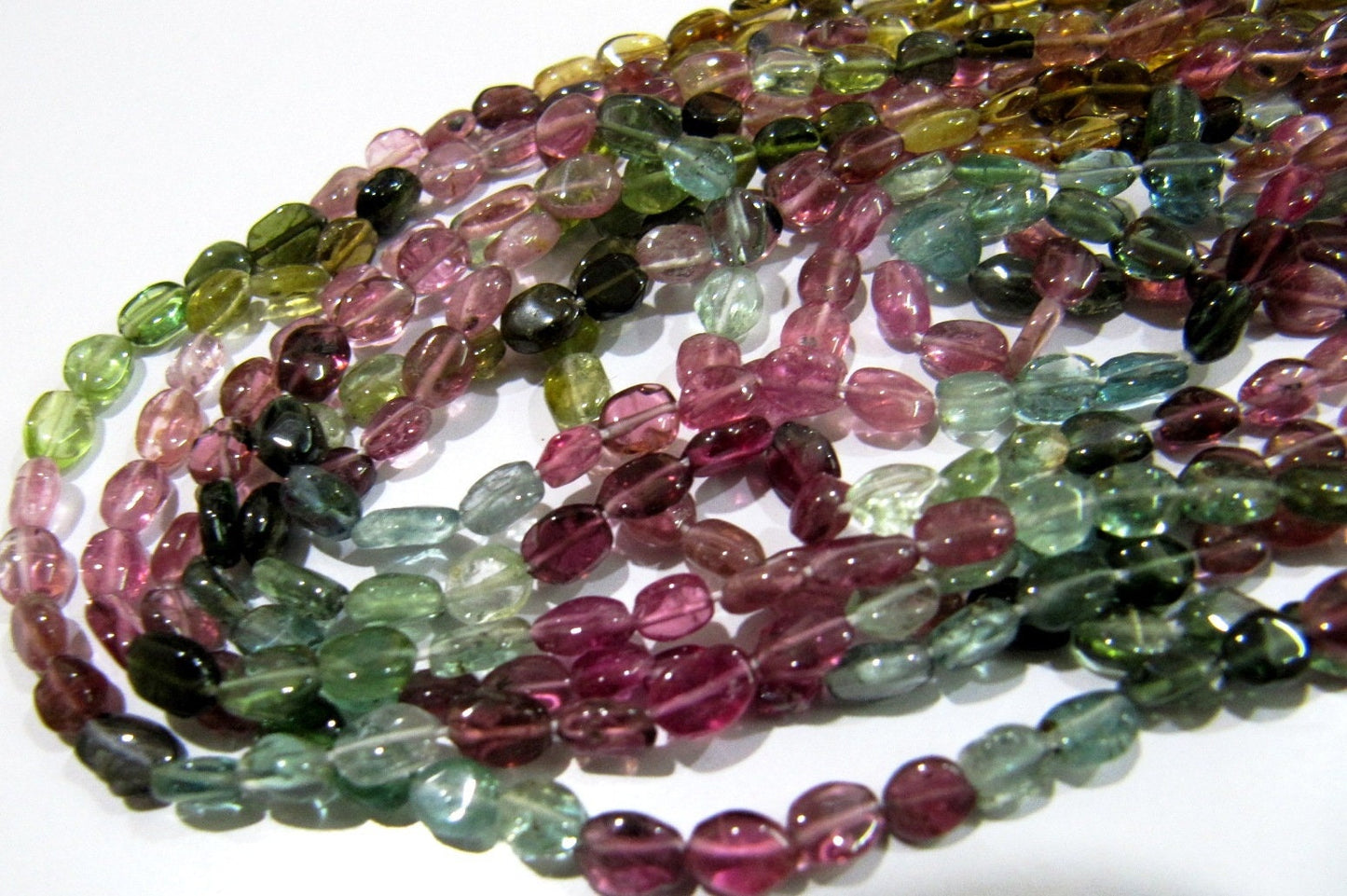 Natural Multi Tourmaline Beads Oval Smooth Beads 5x7 mm Sold per Strand of 13 Inches Long Watermelon Tourmaline Beads Wholesale Price