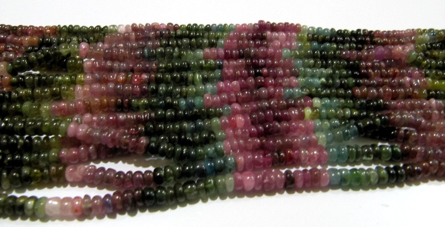 Natural Multi Tourmaline Beads Rondelle Smooth Beads 4-5 mm Sold per Strand of 13 Inches Long Watermelon Tourmaline jewelry making Beads