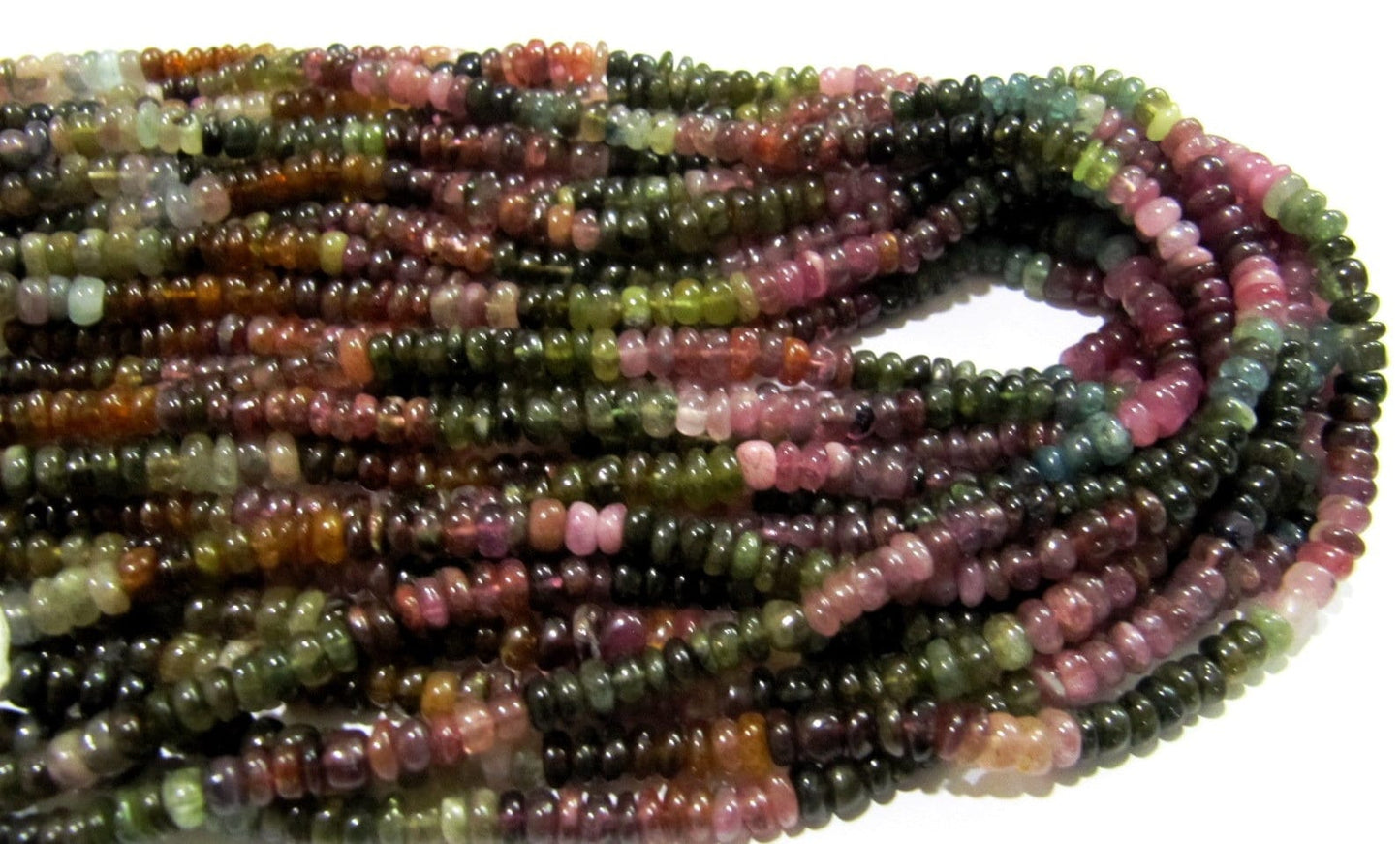 Natural Multi Tourmaline Beads Rondelle Smooth Beads 4-5 mm Sold per Strand of 13 Inches Long Watermelon Tourmaline jewelry making Beads