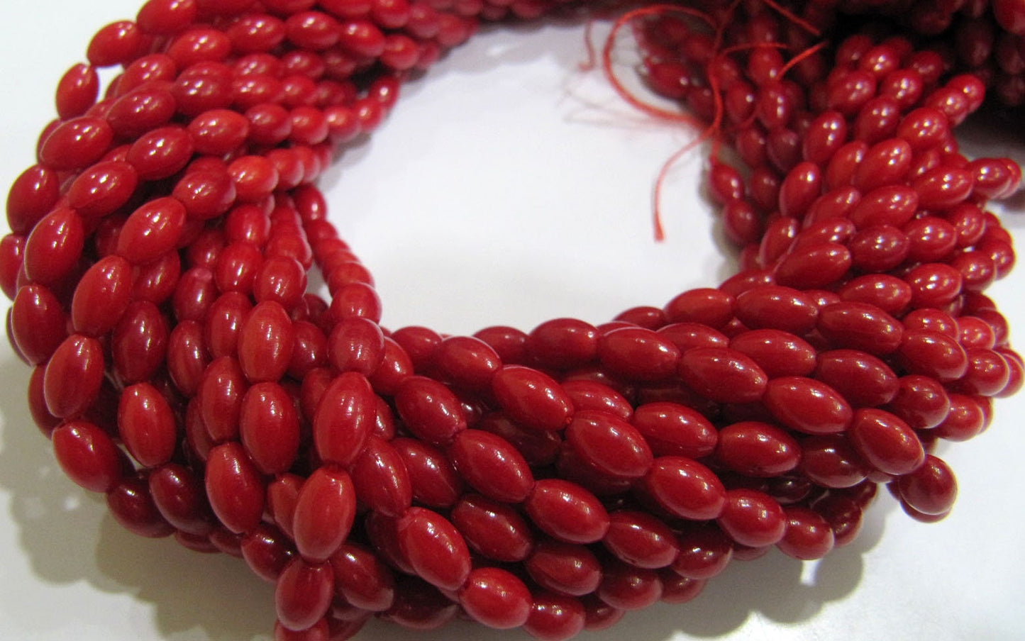 Beautiful Red Coral Barrel Drum Shape 5x8mm Beads Strand 16 Inches Long Jewelry Making Beads Sold Per Strand Wholesale Prices