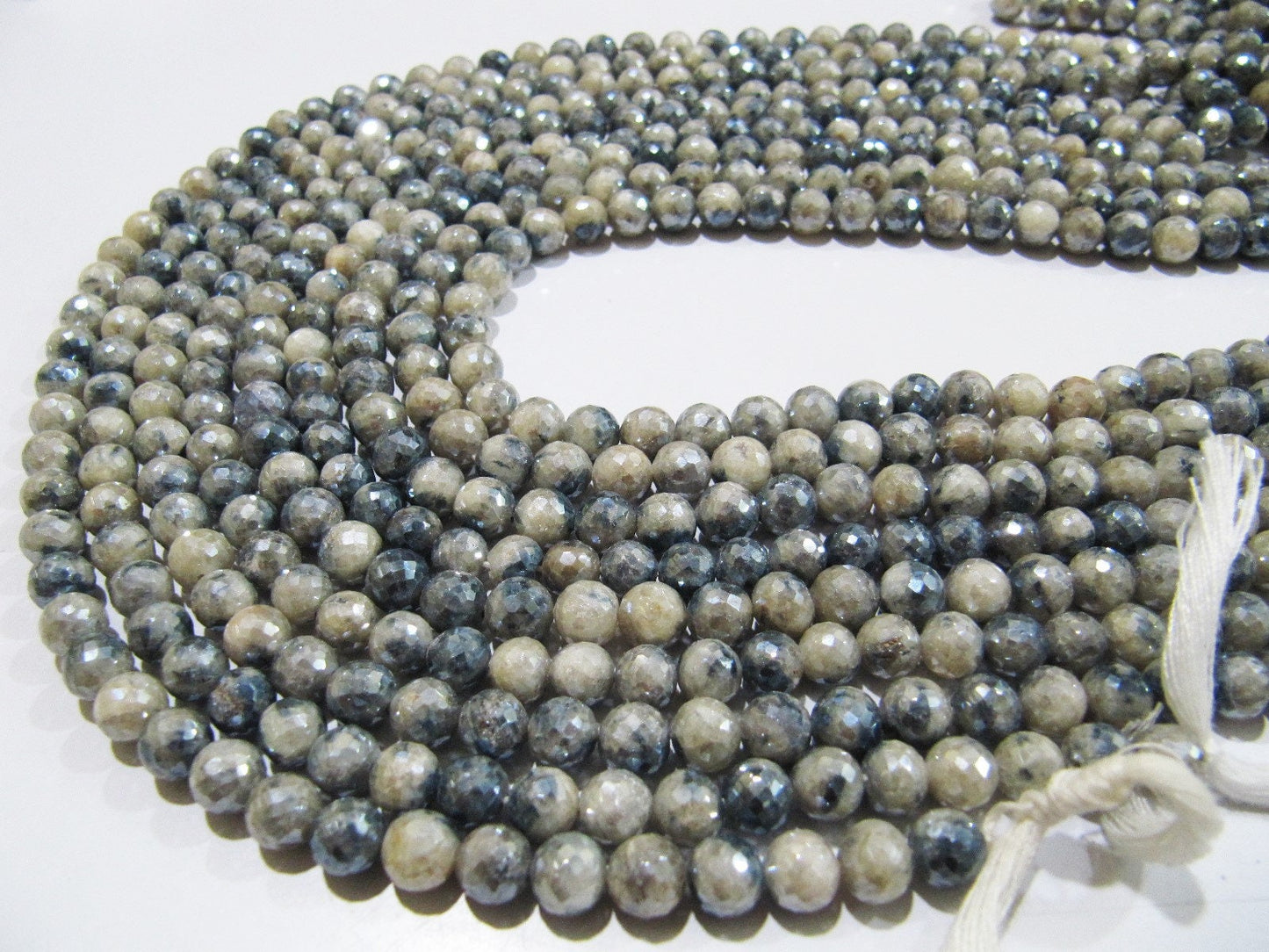 Best Quality Natural Grey Silverite Round Faceted 6-7mm Beads Jewelry Making Gemstone Beads Strand Size 15 Inches long