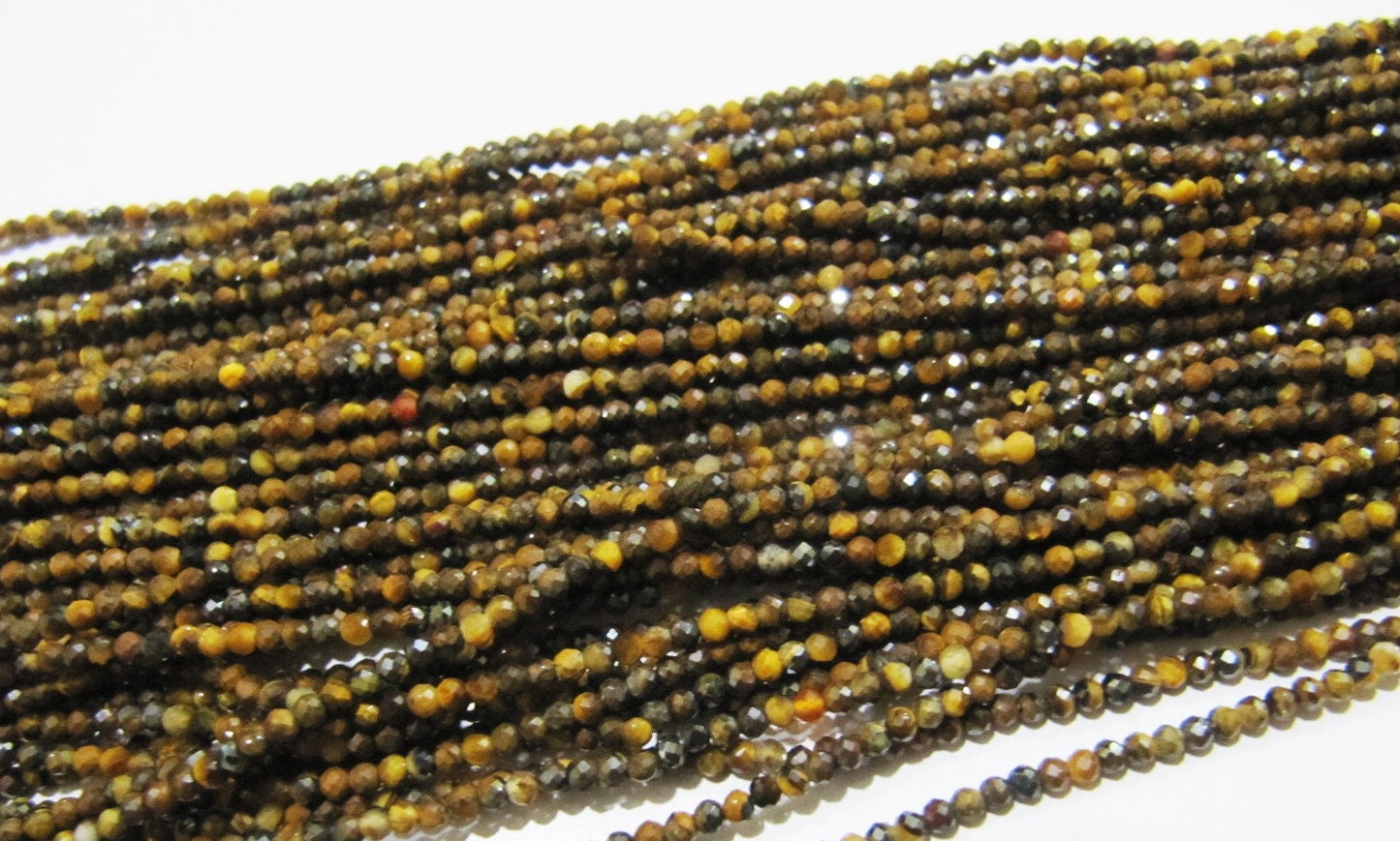 Natural Tiger Eye Rondelle Faceted Beads 2mm Brown Color Beads Sold per Strand 13 Inches long Top Quality Jewelry making Beads