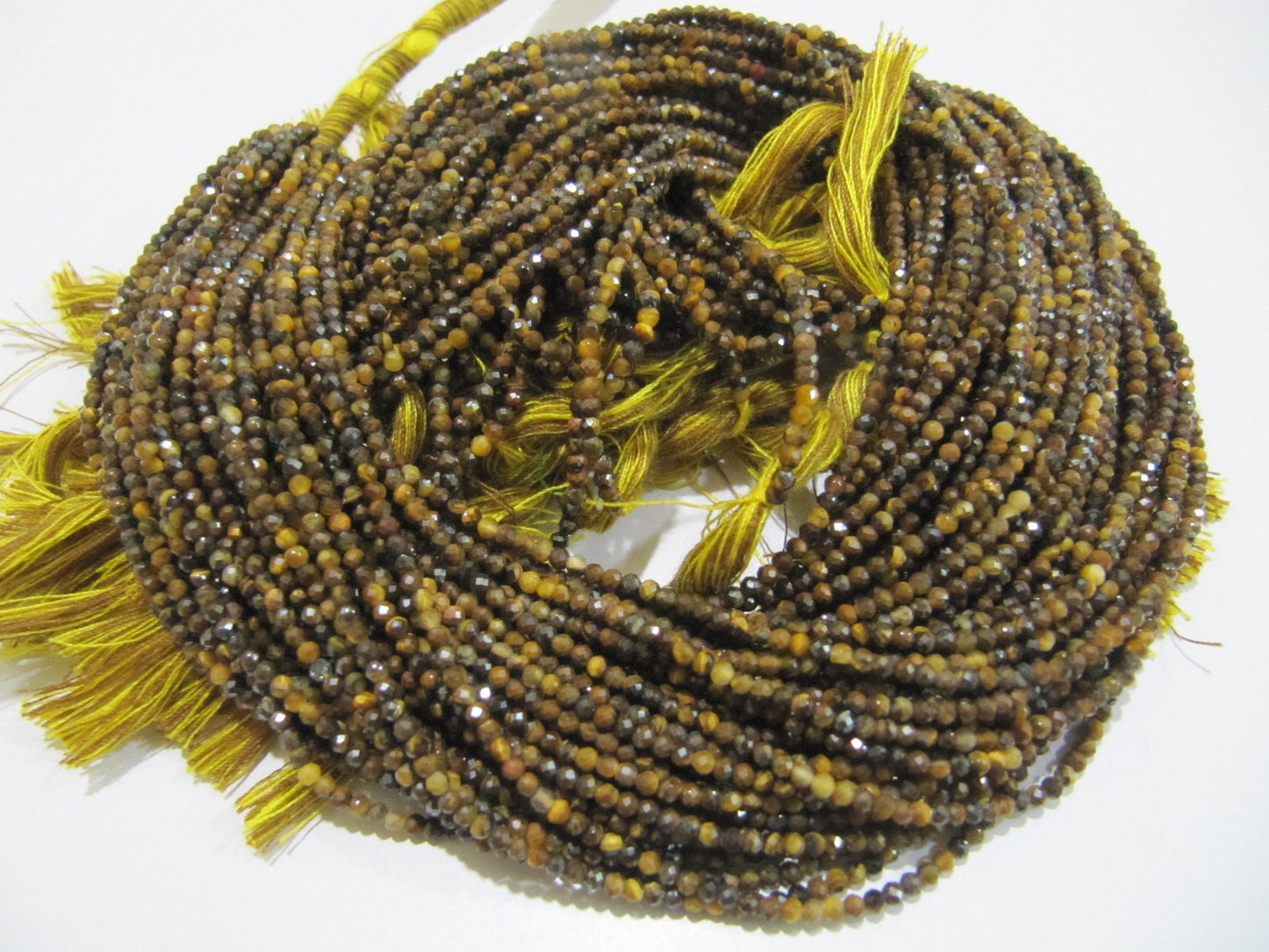 Natural Tiger Eye Rondelle Faceted Beads 2mm Brown Color Beads Sold per Strand 13 Inches long Top Quality Jewelry making Beads