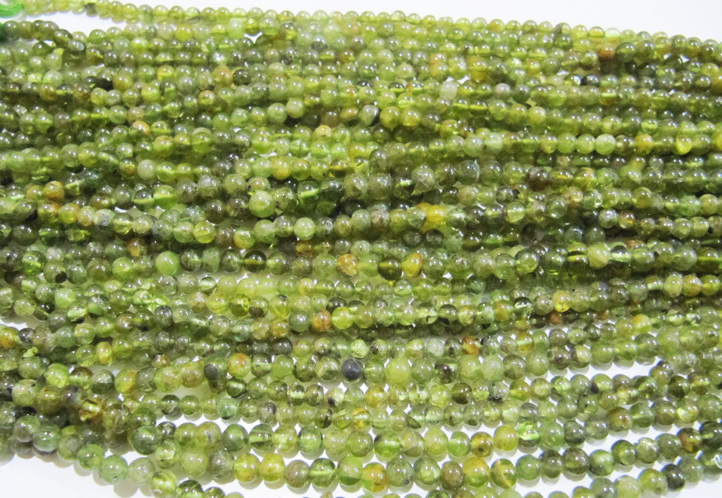 Natural Genuine Peridot Round Plain Smooth 5mm Beads Green Color Beads For Jewelry Making Sold Per Strand 13 Inches Long Wholesale Price