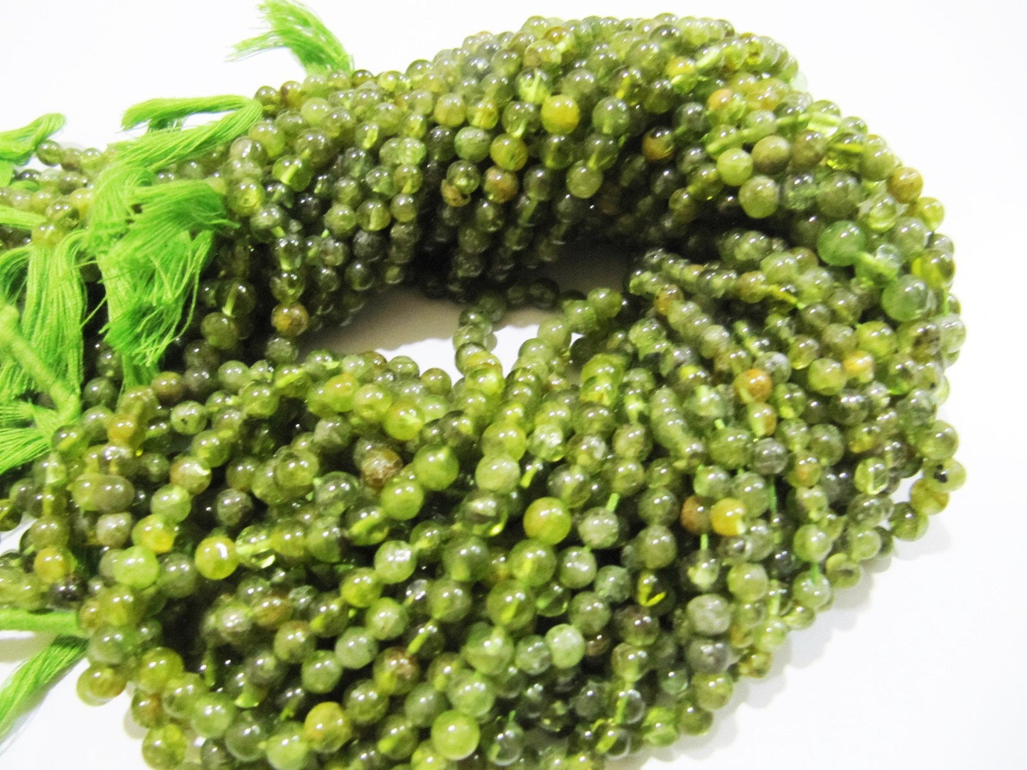 Natural Genuine Peridot Round Plain Smooth 5mm Beads Green Color Beads For Jewelry Making Sold Per Strand 13 Inches Long Wholesale Price