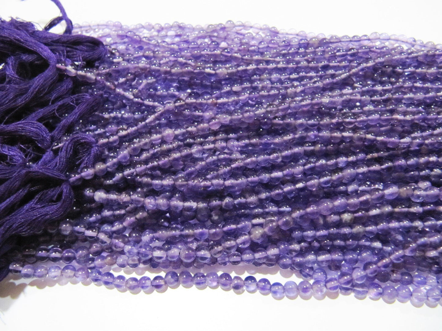 Natural Genuine Amethyst Beads Round Plain Smooth 4-5mm Beads Purple Color Beads For Jewelry Making Sold Per Strand 13 Inches Long